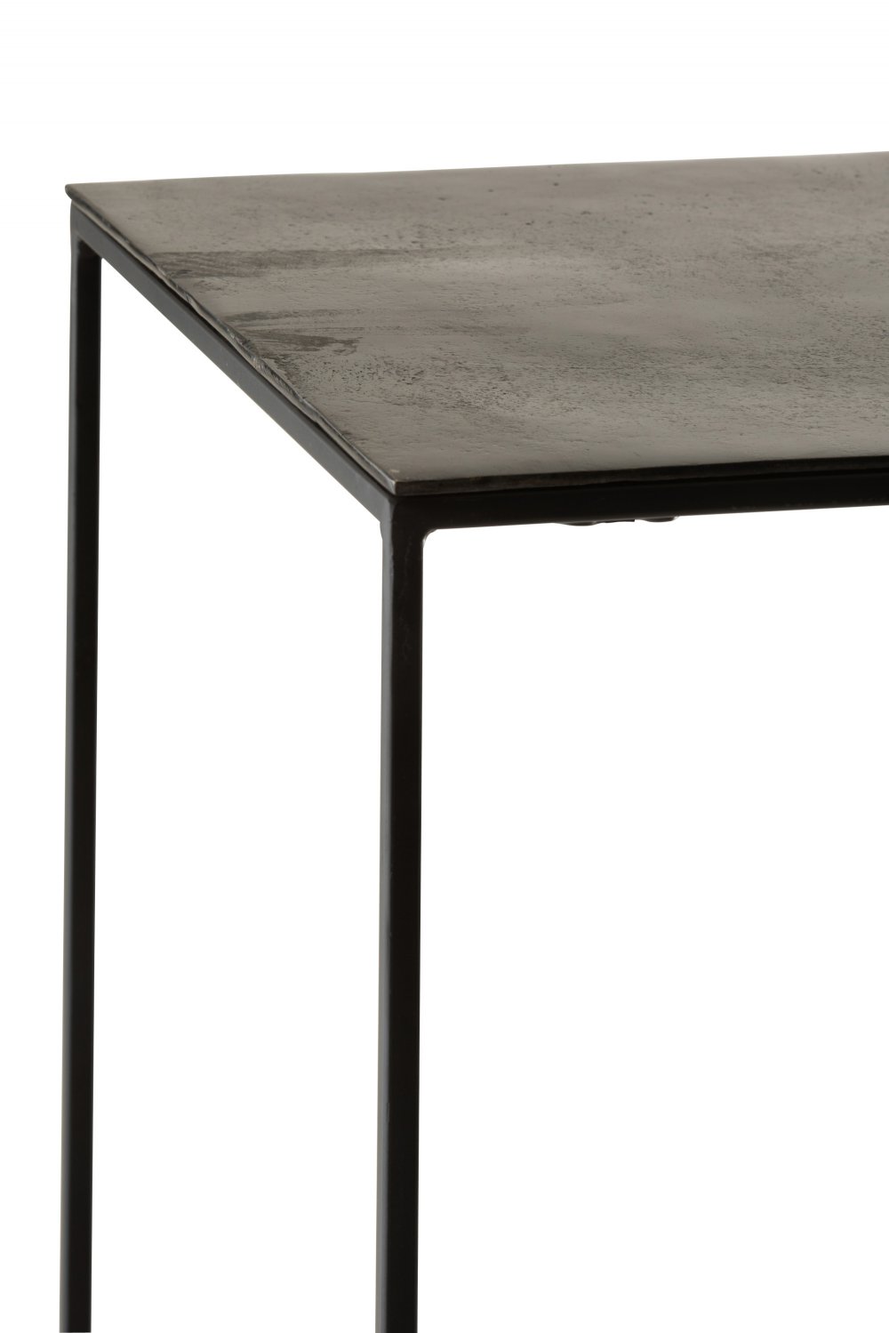 Set de 2 tables gigognes carrées NIZI en métal noir et aluminium noir/ vert.